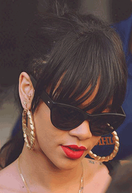 Shop Rihanna Textured Hoop Earrings