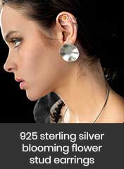 925 sterling silver blooming flower like simple stud earrings, handmade in Honduras