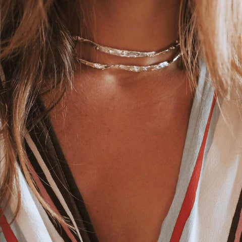 Tanzire Rhodium Silver Plated 925 Sterling Silver Maya Choker from Molina Jewellery, Indonesia