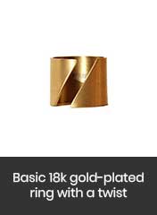 18k gold plated diagonal ring, handmade in Madrid