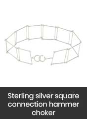 925 sterling silver squares-linked choker necklace, handmade in Vietnam 