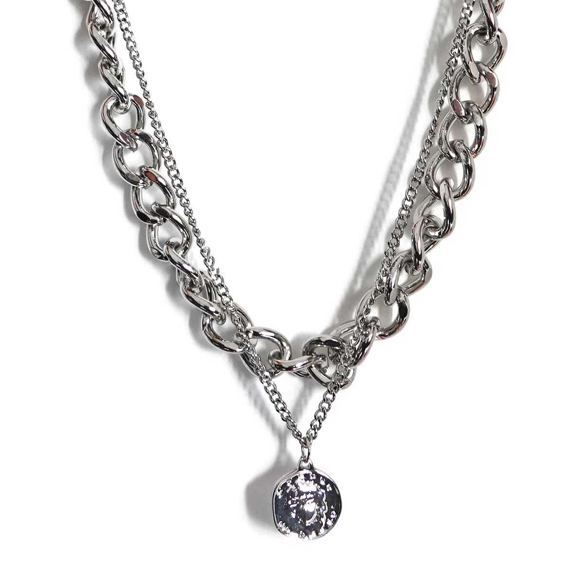 Rhodium Silver Interstellar Drop Choker Necklace