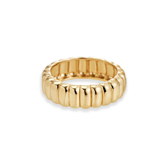 Elegant Gold Vermeil Thin Ring Band - Tanzire