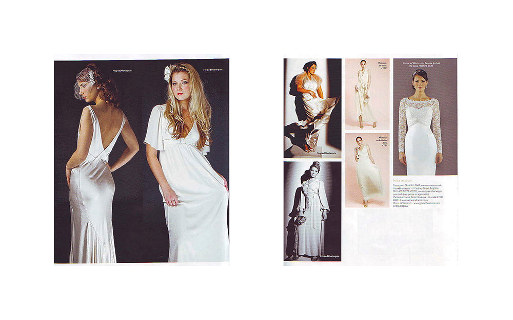 Hope and Harlequin vintage clothes and bridal gowns in the press