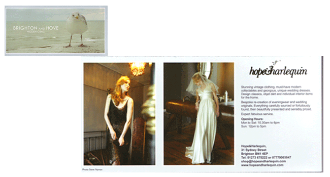 Hope and Harlequin vintage clothes and bridal gowns in the press