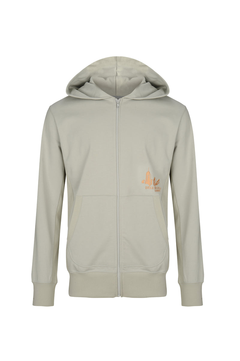Logo+NYC Embroidered Hoodie - Gray