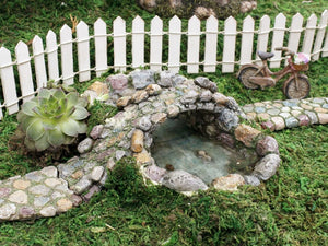 Fairy Garden Pond Or Small Lake With A Bridge Miniature Fairy