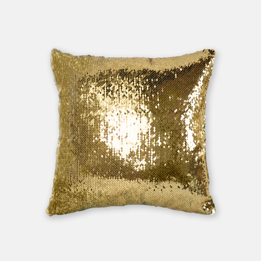 gold sequin heart pillow