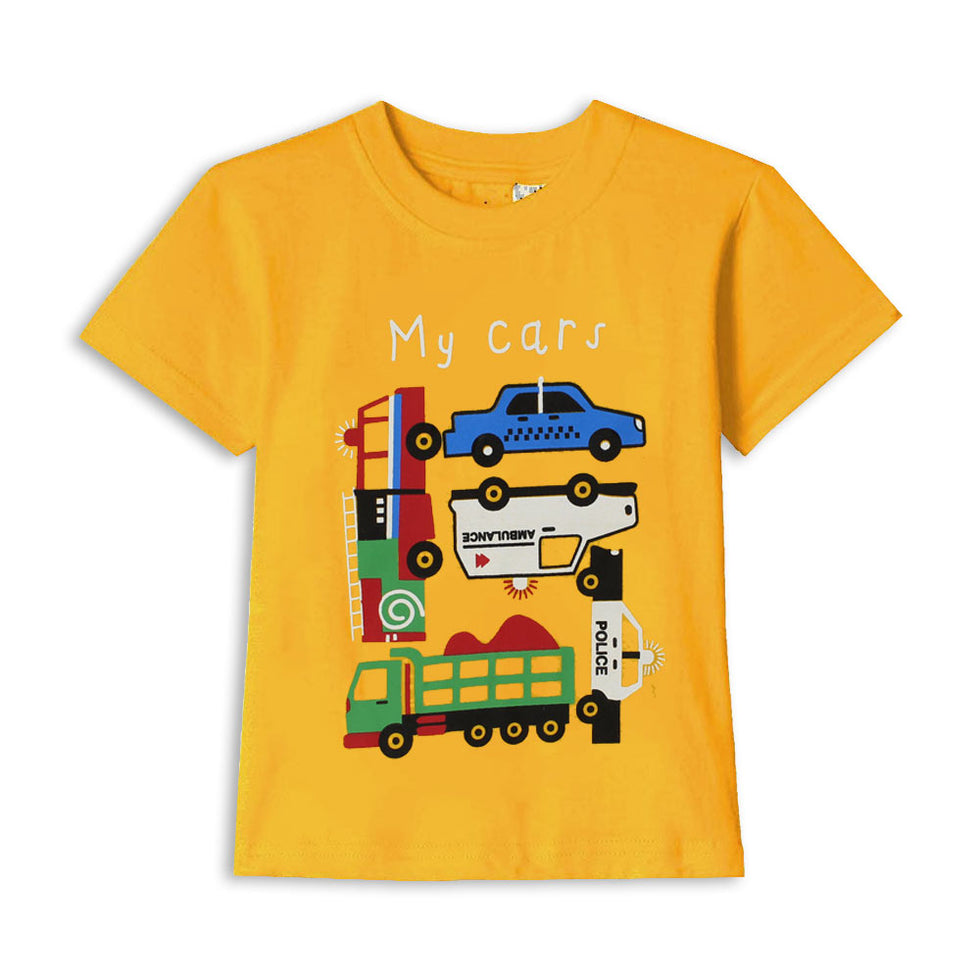 COOL CLUB Cars Print Yellow Boys T shirt – Globalstock