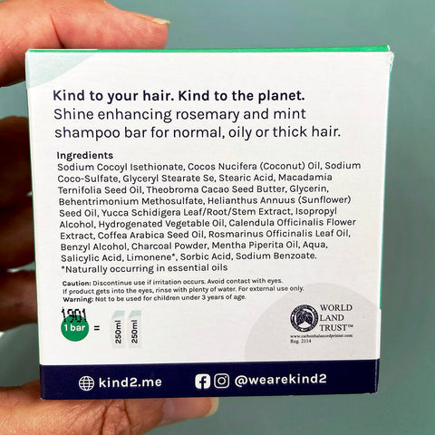 Rebalancing Shampoo Bar back of box