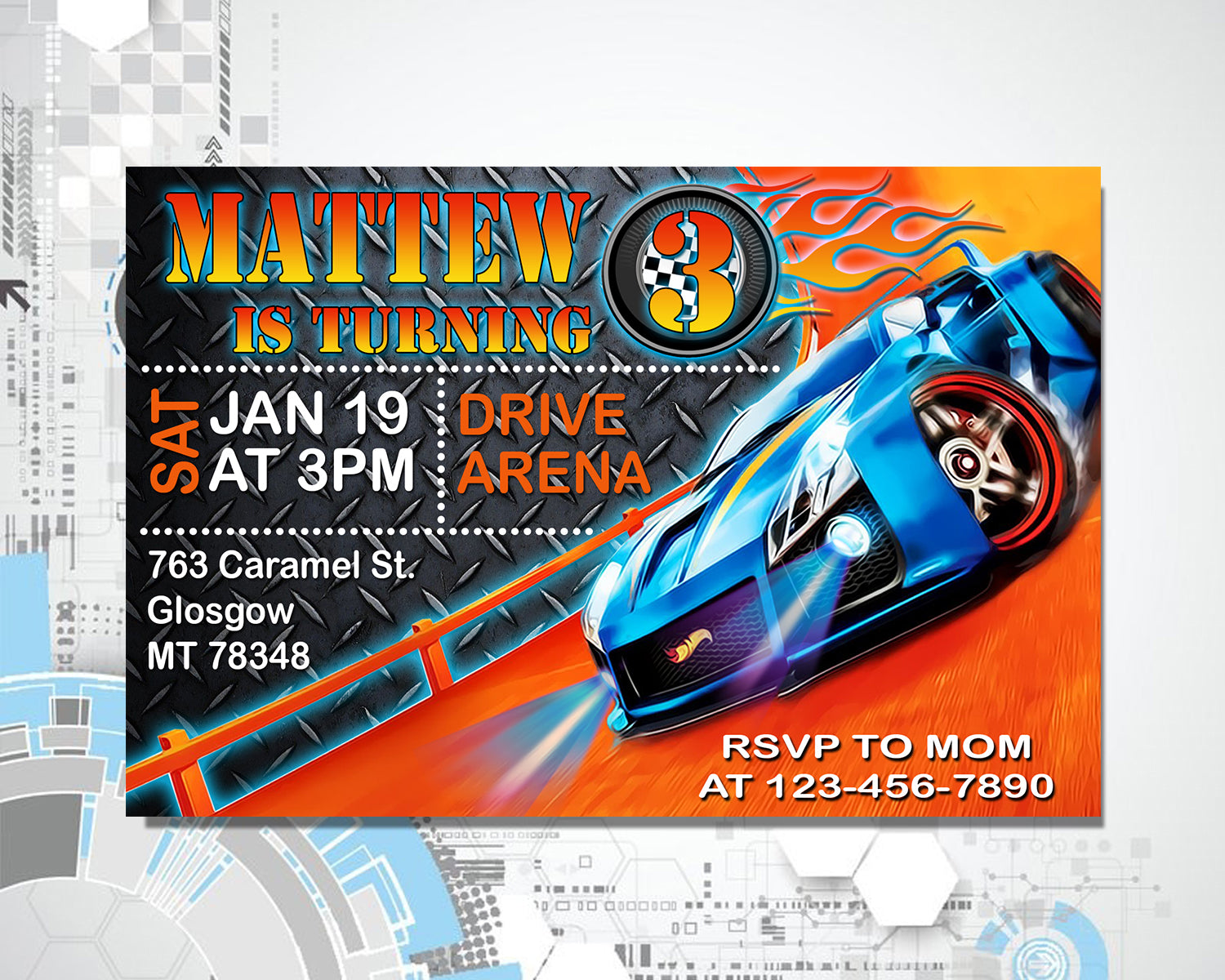 hot wheels invitation