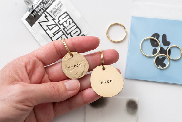 Polished solid brass tags