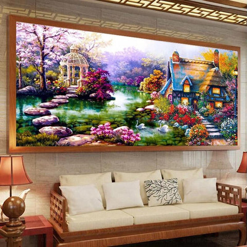 5d Diy Large Artificial Diamond Painting Kits For Adult, Waterfall Round  Full Diamond Diamond Art Kits Picture By Number Kits For Home Wall Decor  Gifts Christmas Day, Halloween Day - Temu