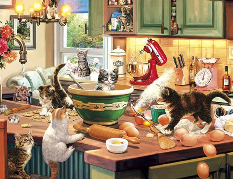 cats in the kitchen