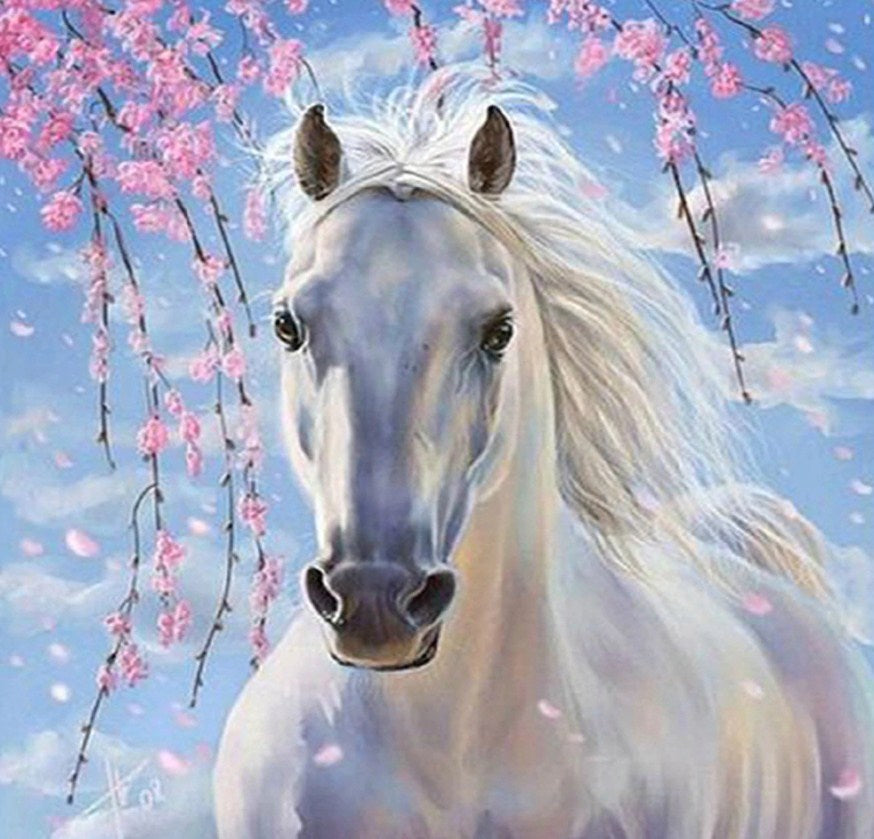 White Horse Painting Kit – All Diamond Painting