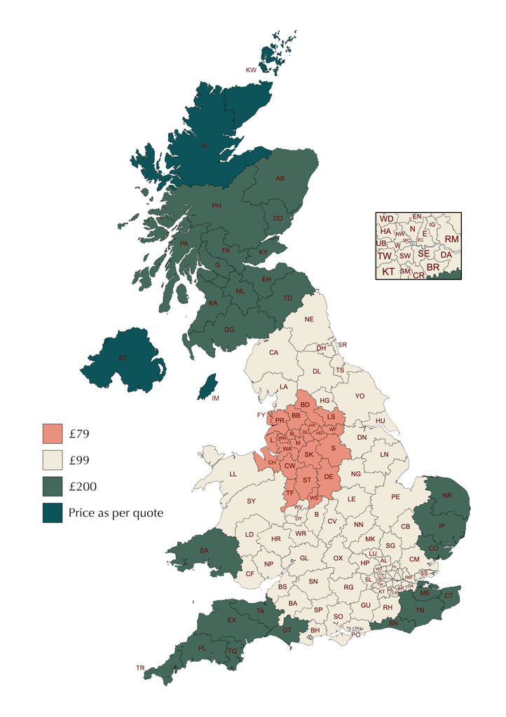 UK Mainland Deliveries Map
