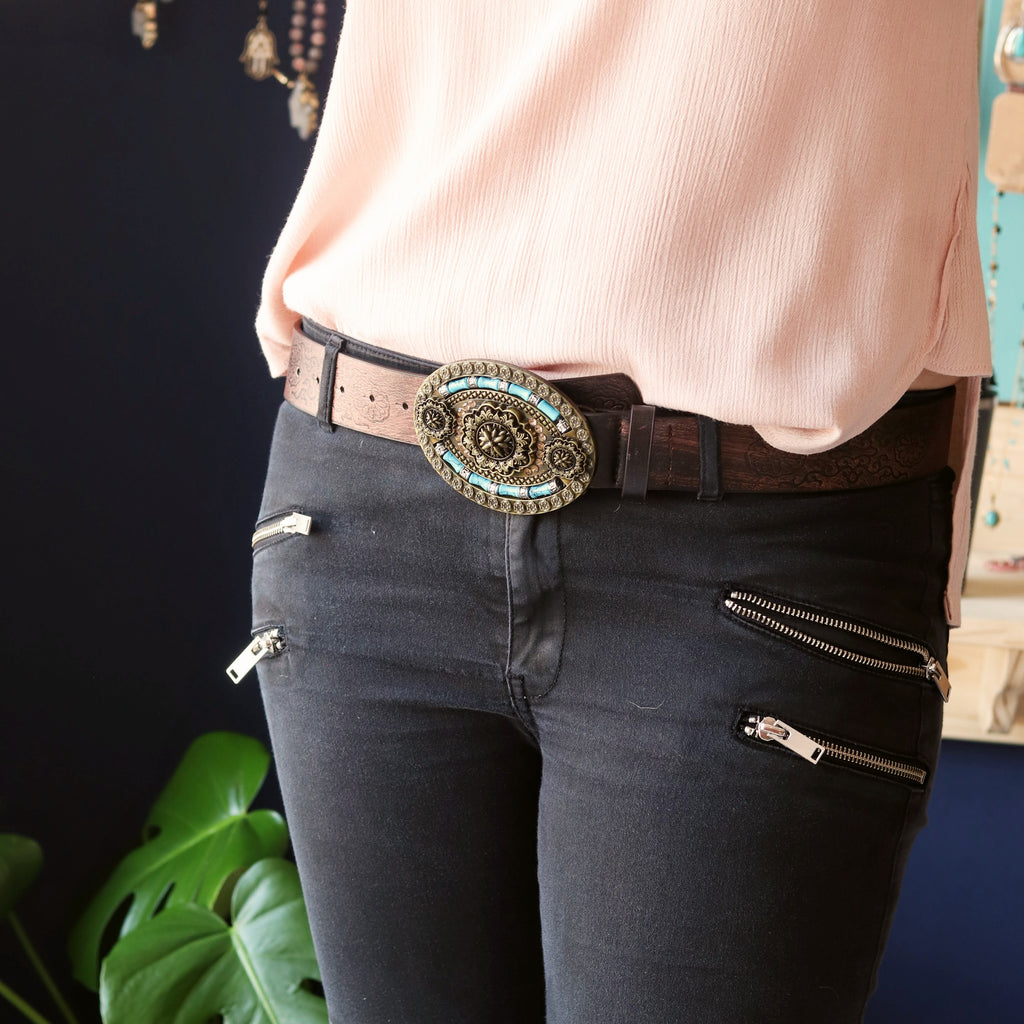 boho leather belt