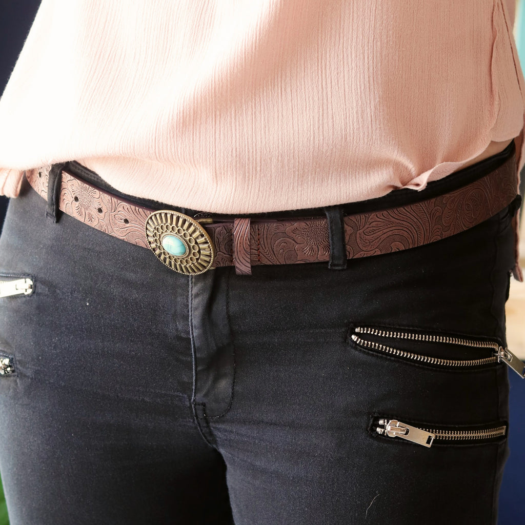 boho leather belt