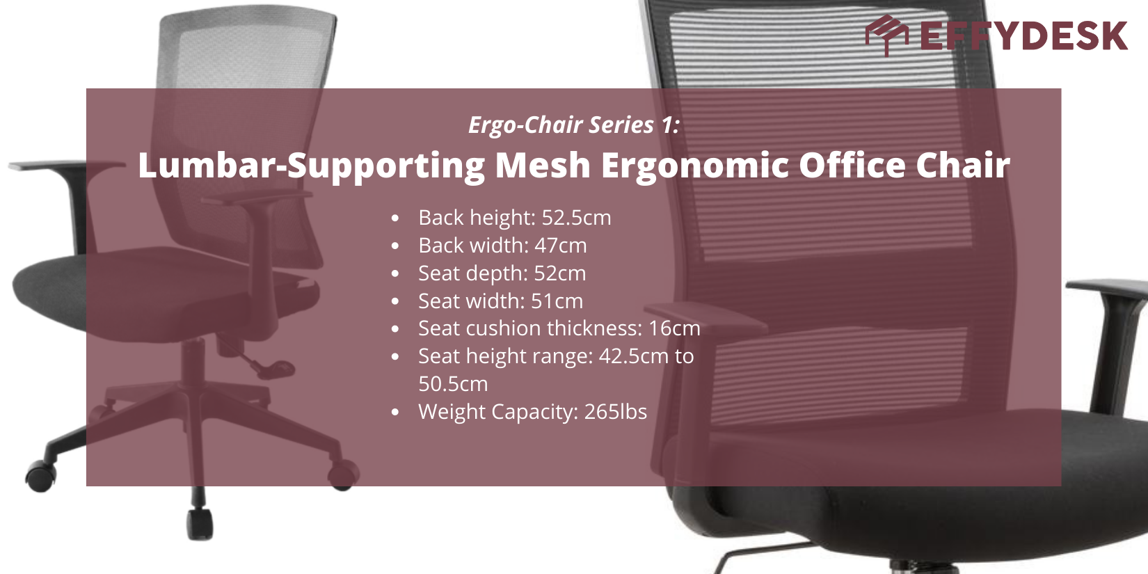 effydesks lumbar-supporting mesh ergonomic office chair specifications