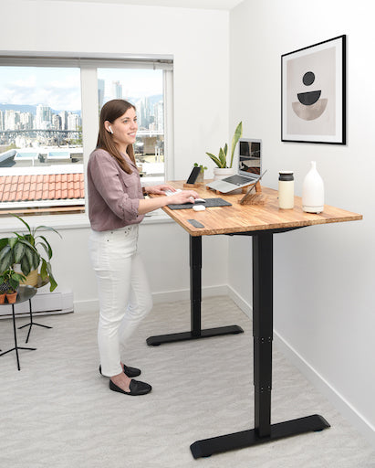TerraDesk - Recycled Chopstick Tabletop with Black Frame - Canadian Sustainable Brand
