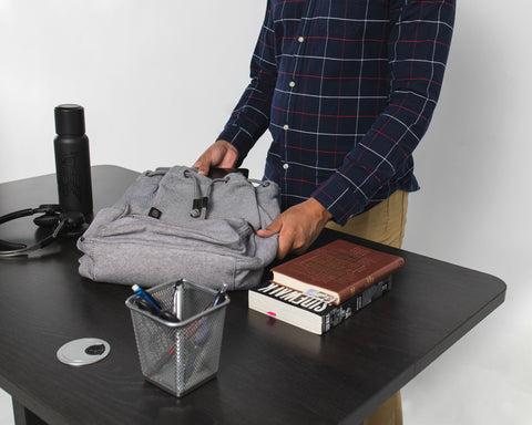 standing desks provide lots of spaces for students to study and work on their projects