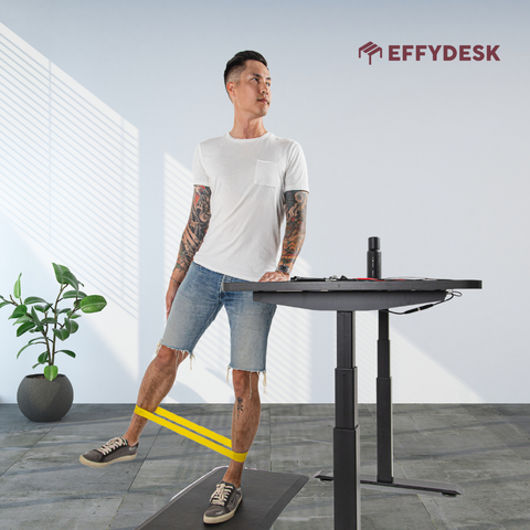 Exercise beside the standing desk