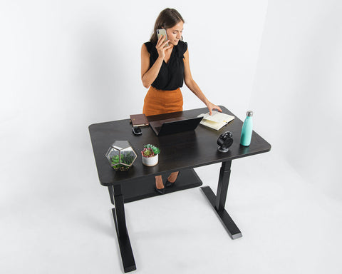 Business women have big workspace with standing desk