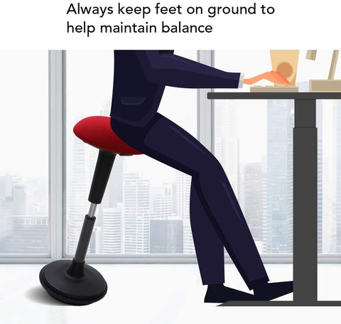 When you sit on wobble stool your feet can help you keep balance
