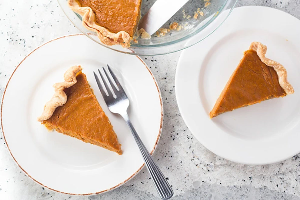 three slices of pie set out on plates