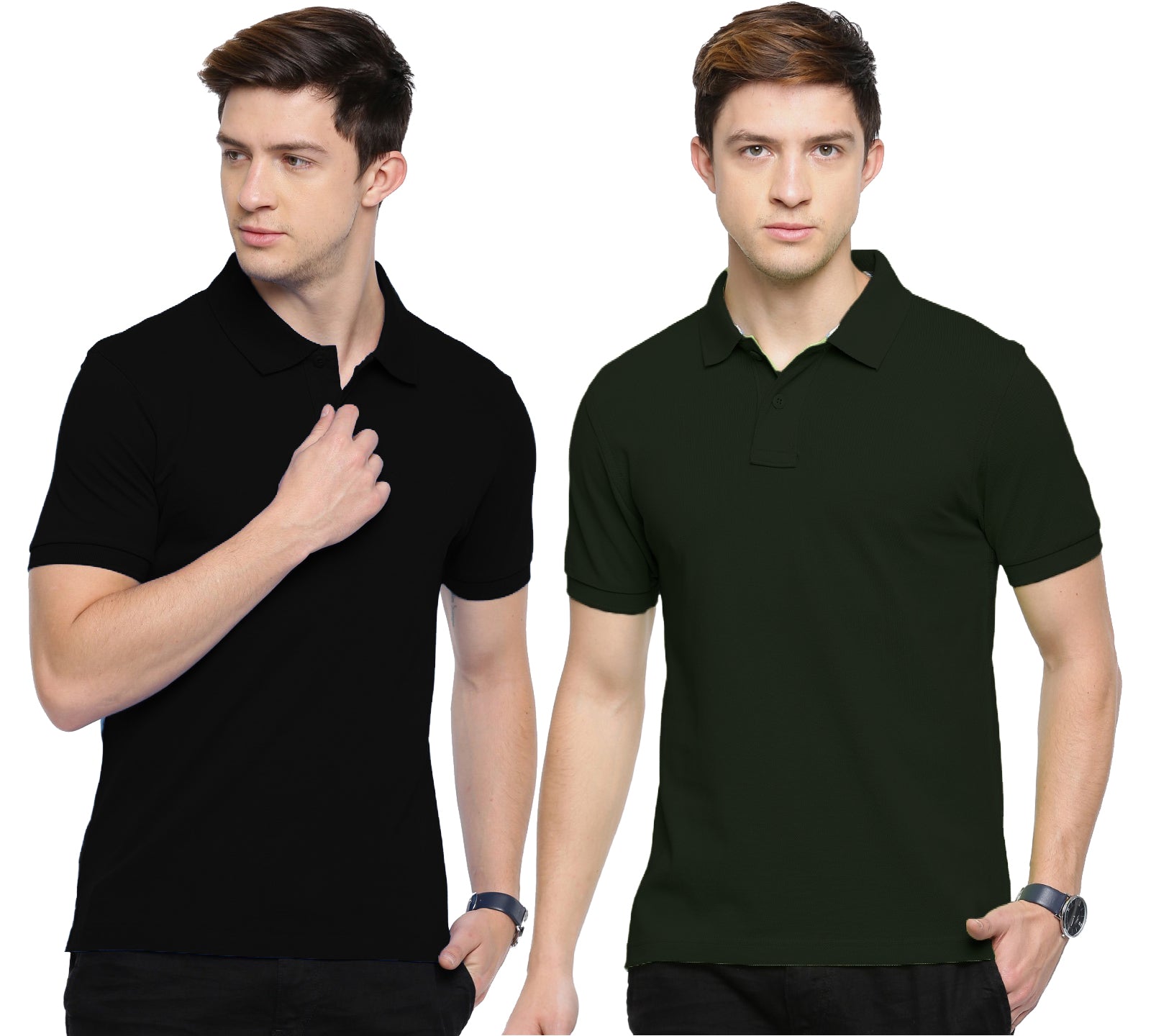 black t shirt with collar