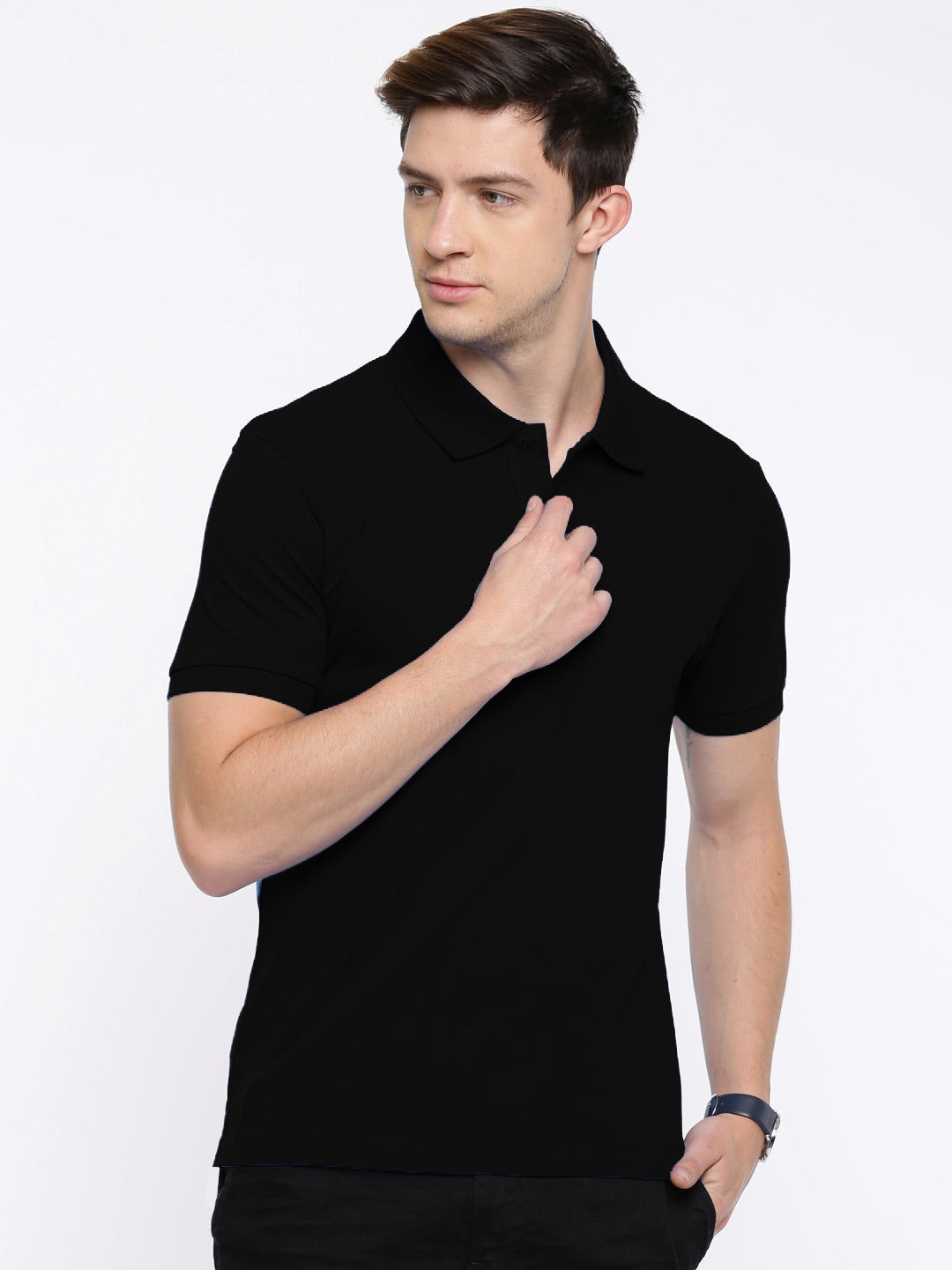 Buy online Men Solid Cotton Polo T-shirt from top wear for Men by Inkkr for  ₹340 at 66% off