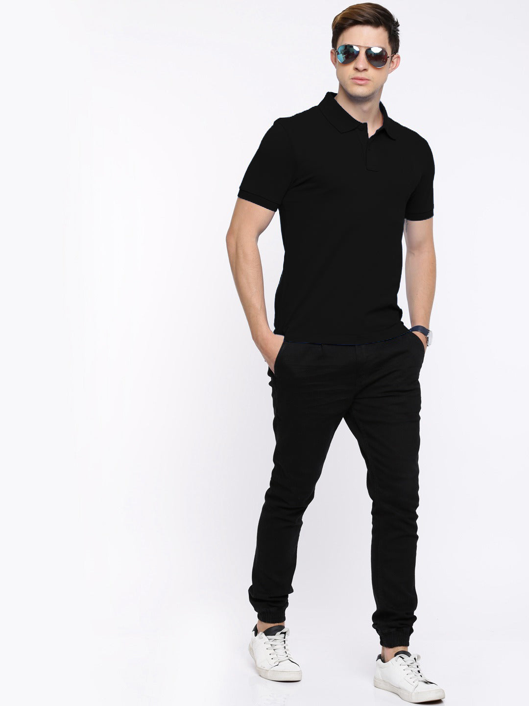 black t shirt with collar