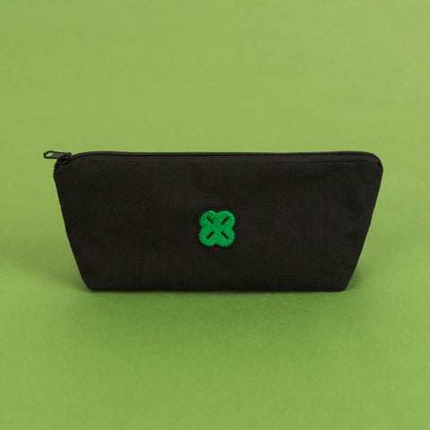 Four-leaf Clover Black Pencil Cases Puches School Office Stationery