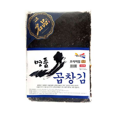 KUC Premium Organic Gobchang Gim Roasted Seaweed Snacks Nori Delicious Laver Dried Korean Foods 100 Sheets Gifts Side Dishes Rice Healthy Ingredient