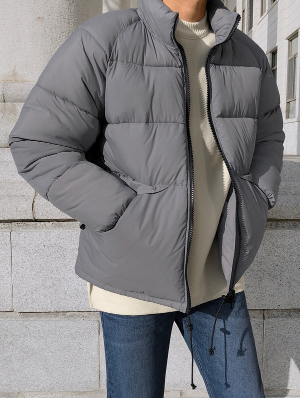 Wellon Mock Neck Puffer Jackets Mens Outfit Outerwear Warm Winter Clot ...