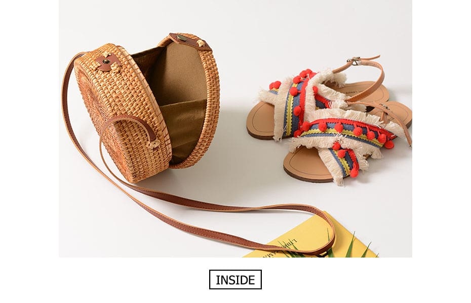 Classy Rattan Beach Straw Shoulder Handbags for Women
