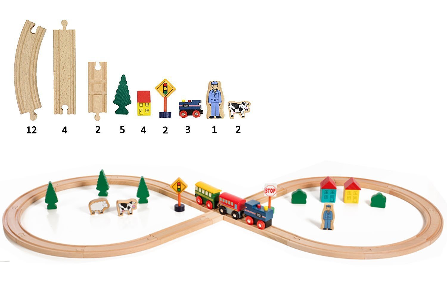 figure eight wooden train set