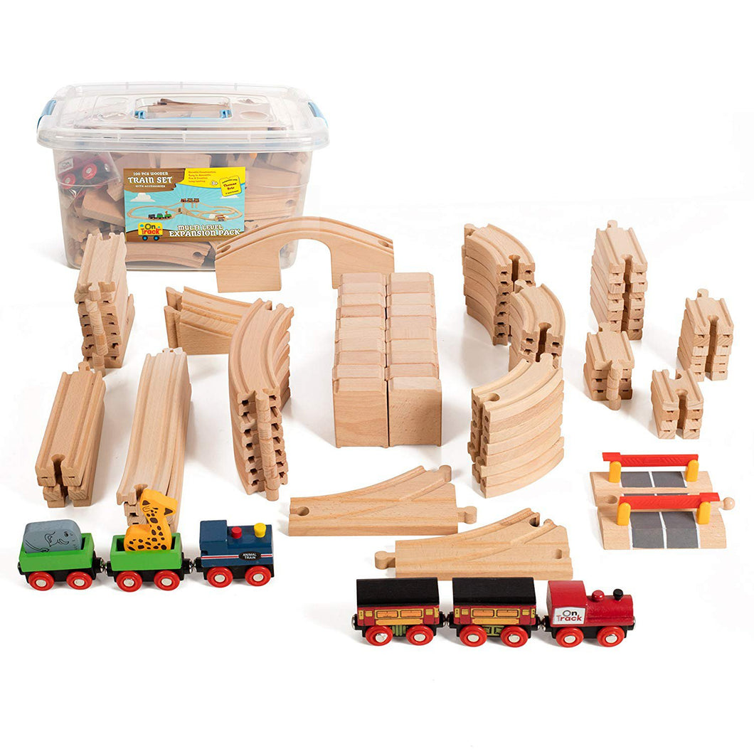 wooden train track storage