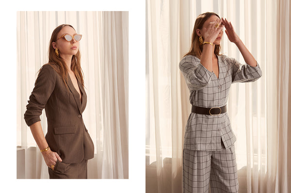 Marsh Pinstriped Jacket, Grid Tie Jacket and Pant - POL Clothing AW19