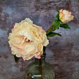 Realistic Luxury Artificial Buttermilk Pink Tinged Peony-Alex James Flowers