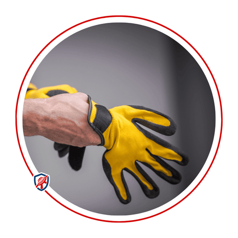 Can you lay a safe on its back? Use work gloves to move it.