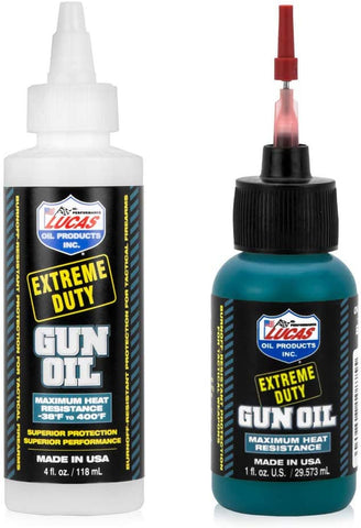 Lucas Extreme Duty Refill 4oz Gun Oil 10877 & 1oz Needle Oiler 10875