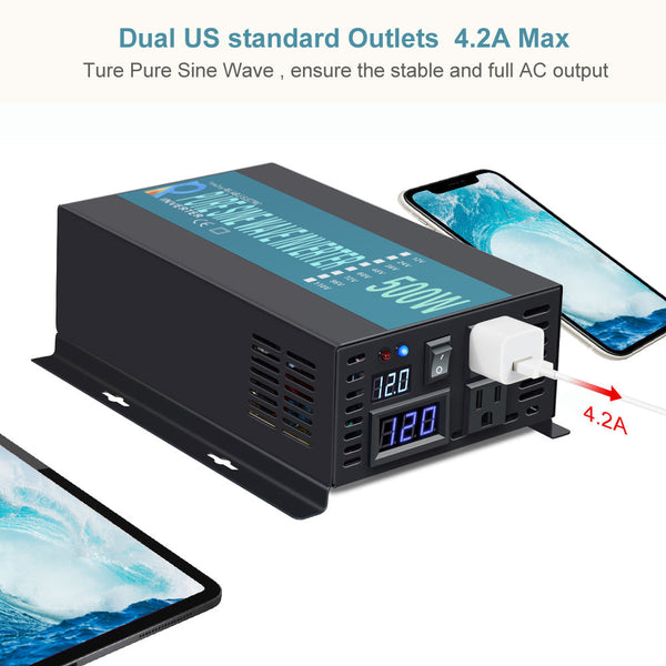 12v 1000w Inverter, 12v to 120v/220v Power Inverter