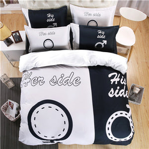 The Boss Black And White His Her Side Bedding Set Duvet Cover Bed