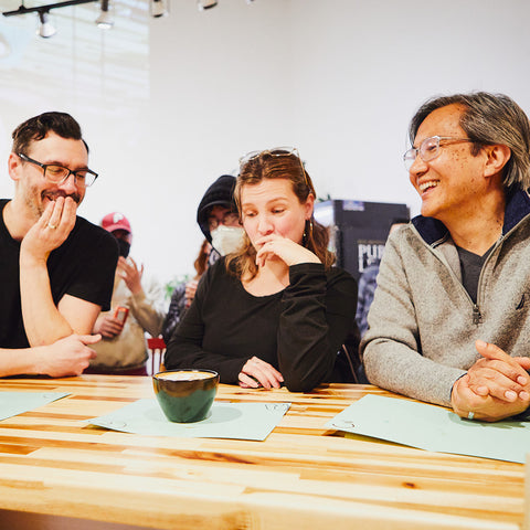 Three latte art throwdown judges