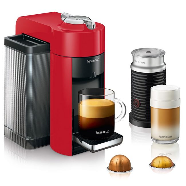 Nespresso Vertuo浓缩咖啡机由DeLonghi与Aeroccino - Red