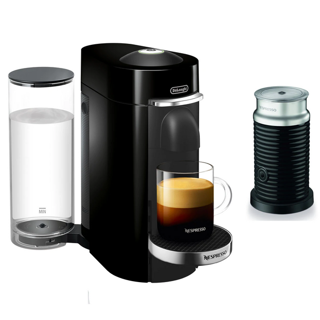 Nespresso Vertuo Plus豪华浓缩咖啡机由DeLonghi与Aeroccino - Black