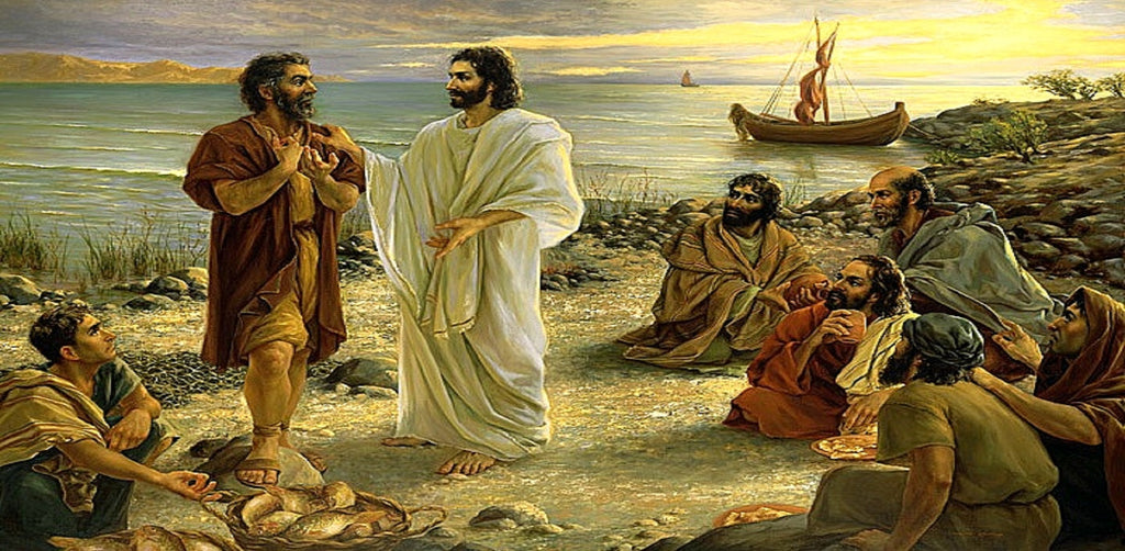 Jesus accompagné de ses disciples