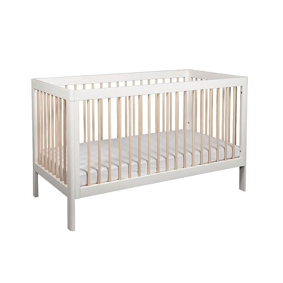 cot white and wood