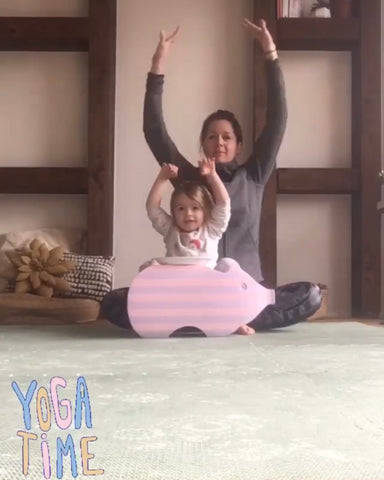 5.	Exercising  Together with your little one or solo when your child isn’t using the mat